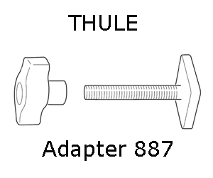 Adapter (wsuwki) Thule 887 - montaż uchwytu SNOWPRO 748 na belkach ALU Adapter (wsuwki) Thule 887 - montaż uchwytu SNOWPRO 748 na belkach ALU