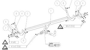 Hak holowniczy Bosal (sta�y z odkr�can� kul�) do Citroen C5 Kombi 04/2001->03/2008 uci�g haka 2000kg