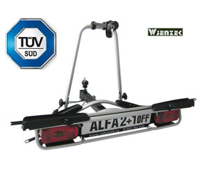 Baga�nik rowerowy Alfa 2+1 OffRoad dla teren�wek z ko�em zapasowym, platforma rowerowa na 3 rowery