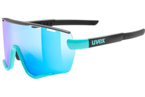 UVEX SportStyle 236 set okulary sportowe rowerowe szyba mirror blue cat. 3 + przezroczysta szyba kat. S0 ochrona UV 100% kolor aqua black mat
