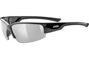 UVEX sportstyle 215 Okulary sportowe w kolorze czarnym Litemirror silver (cat.3) szko ochrona UV100%