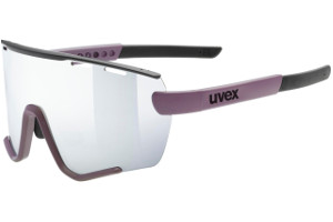 uvex sportstyle 236 small set plum - okulary sportowe rowerowe szyba mirror silver cat.3 + przezroczysta szyba kat. S0. ochrona UV 100% kolor plum - black mat
