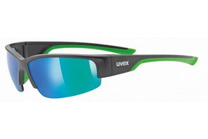 UVEX sportstyle 215 Okulary sportowe w kolorze czarno-zielonym mat green mirror zielone szko ochrona UV100% Litemirror