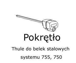 Pokrętło, Gałka, Zaślepka, Klucz Thule do montażu w belki stalowe systemu Thule Rapid 750, 755, 4900, 4901, 4902, 4903 - 1szt.